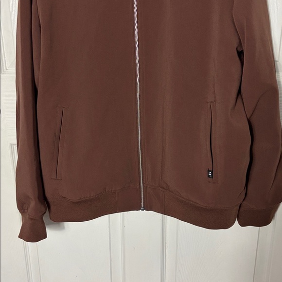HOUSTON WHITE x Target Unisex Brown Zip-Up Bomber Jacket Size Large Lined - Picture 8 of 14